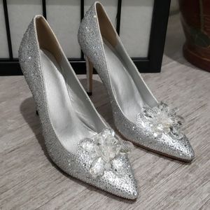NEVER WORN Sparkly Cinderella Wedding Heels